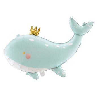 Foil balloon, Whale - blue, 120 x 62 cm