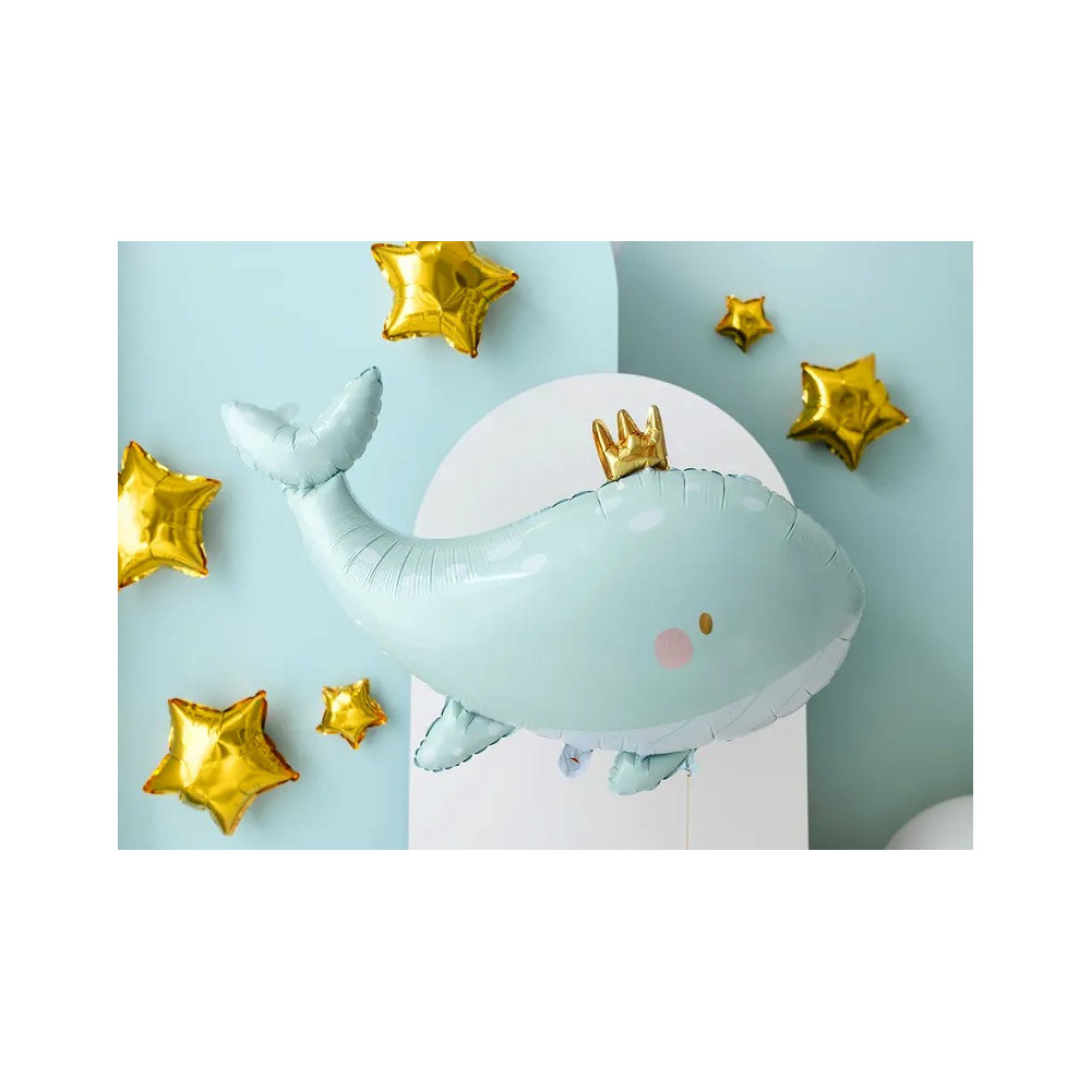 Foil balloon, Whale - blue, 120 x 62 cm