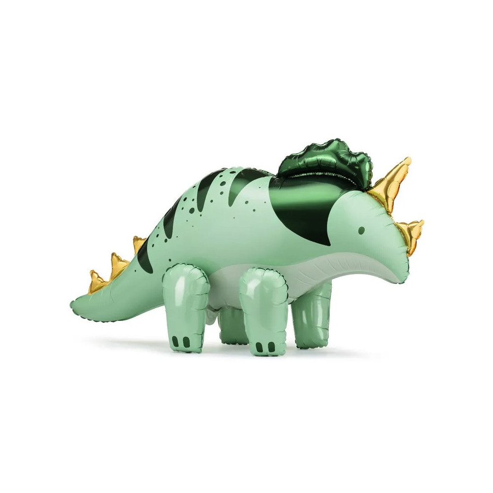 Balon foliowy, Triceratops - zielony, 101 x 60,5 cm