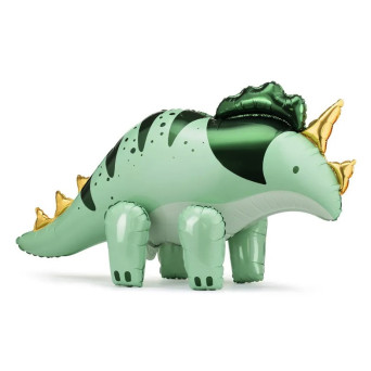 Balon foliowy, Triceratops - zielony, 101 x 60,5 cm
