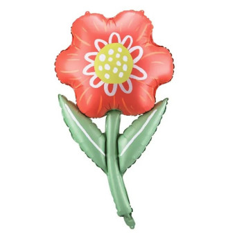 Foil balloon, Flower - red, 53 x 96 cm