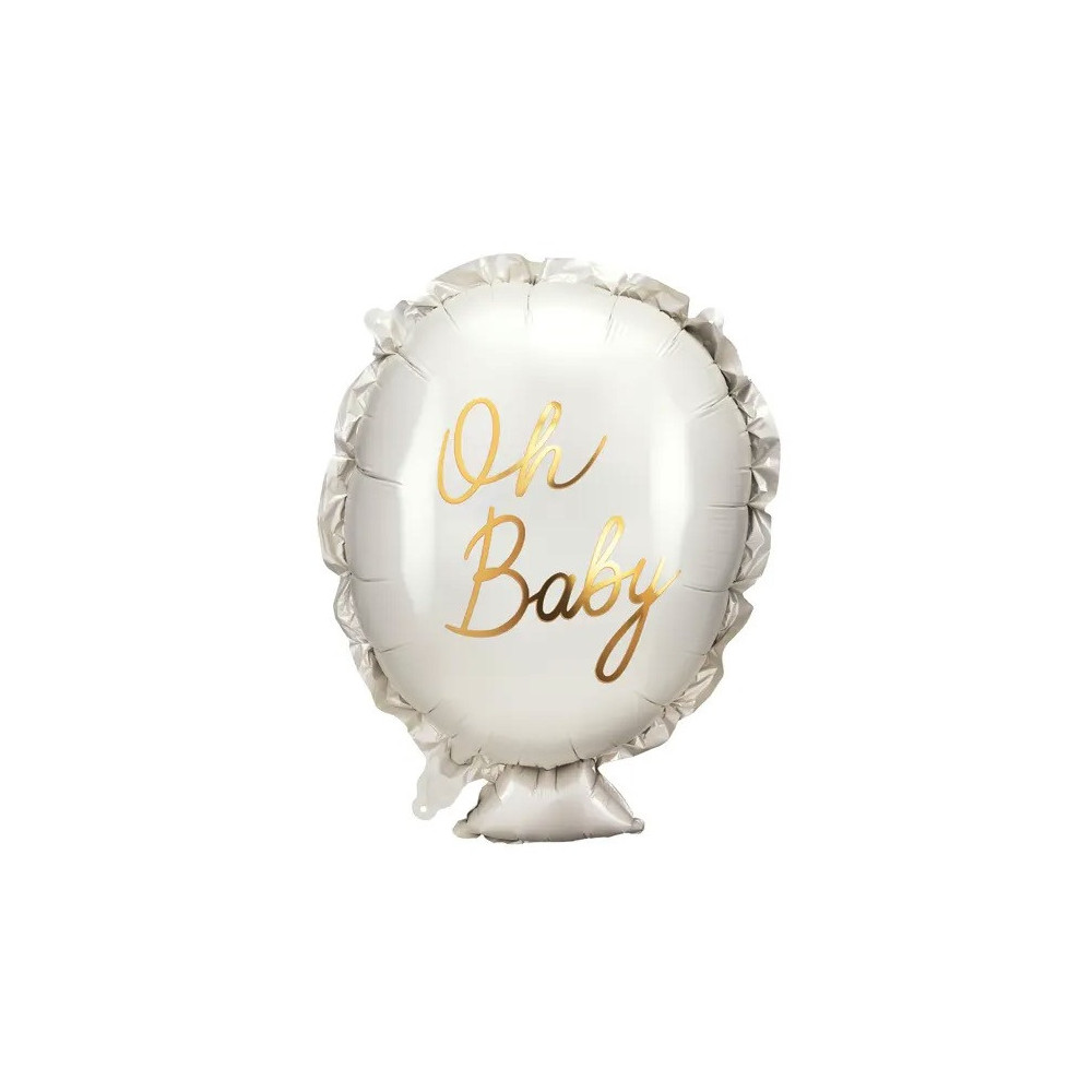 Foil balloon, Oh Baby - white, 53 x 69 cm