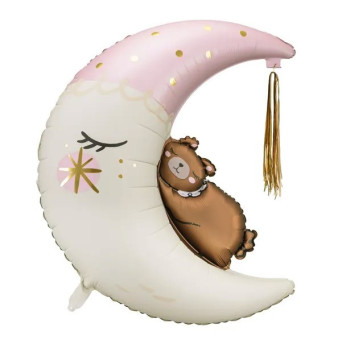 Foil balloon, Bear sleeping on the moon - 80 x 98 cm