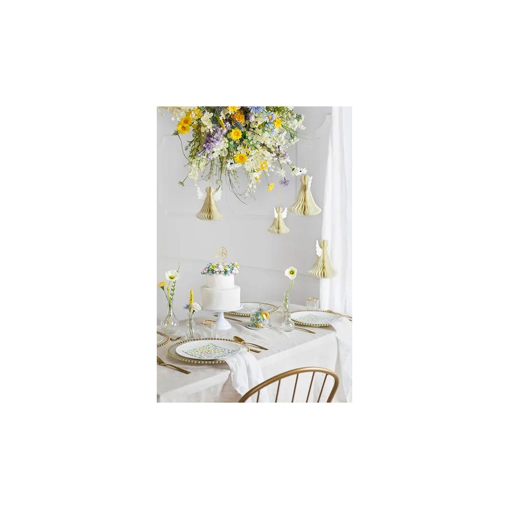 Paper honeycomb decoration, Angel - ivory, 24 cm