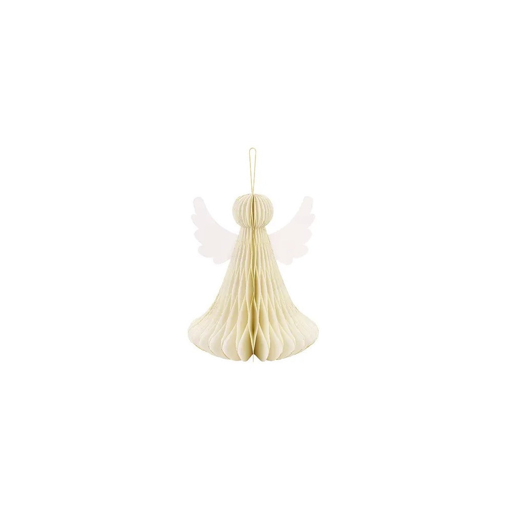 Paper honeycomb decoration, Angel - ivory, 24 cm