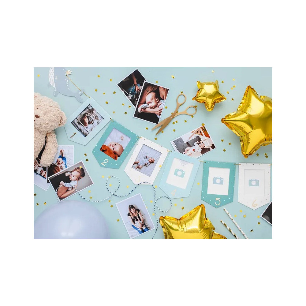 Photo frame Garland, Whale - pink, 15 cm x 3 m