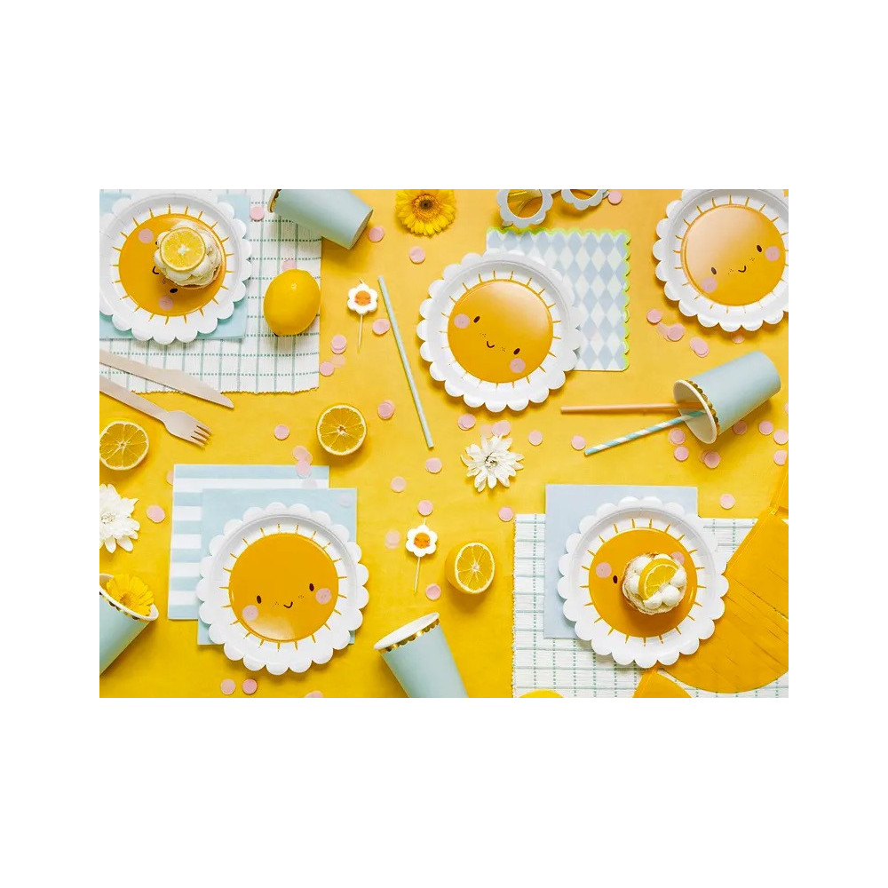 Paper plates, Sun - 18 cm, 6 pcs.