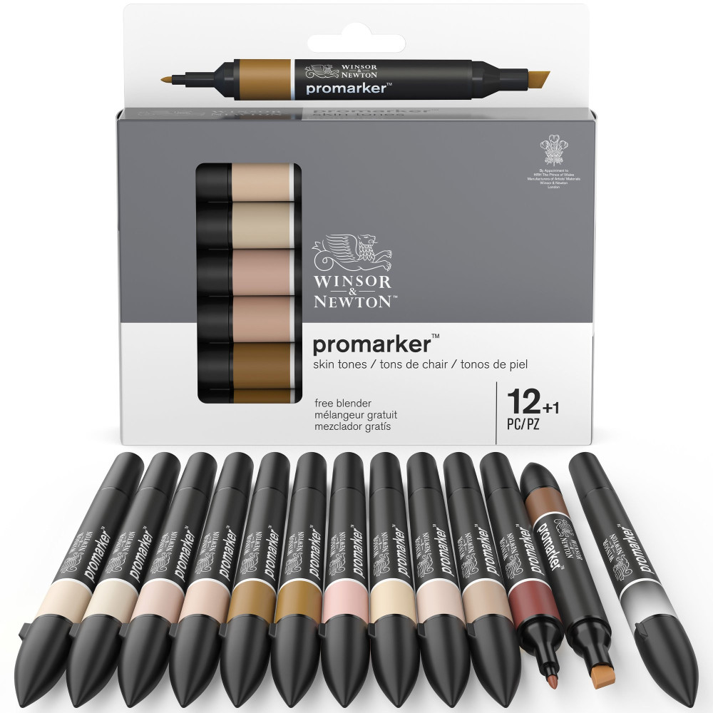 Zestaw Promarker - Winsor & Newton - Skin Tones, 12 + 1 szt.