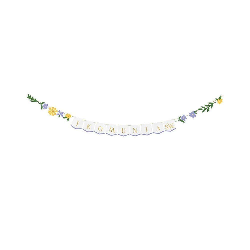 Garland, I Komunia Św. - white, 13 cm x 3 m