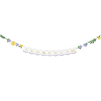 Garland, I Komunia Św. - white, 13 cm x 3 m