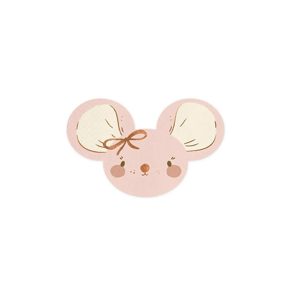 Paper napkins, Mouse - light pink, 20 pcs.