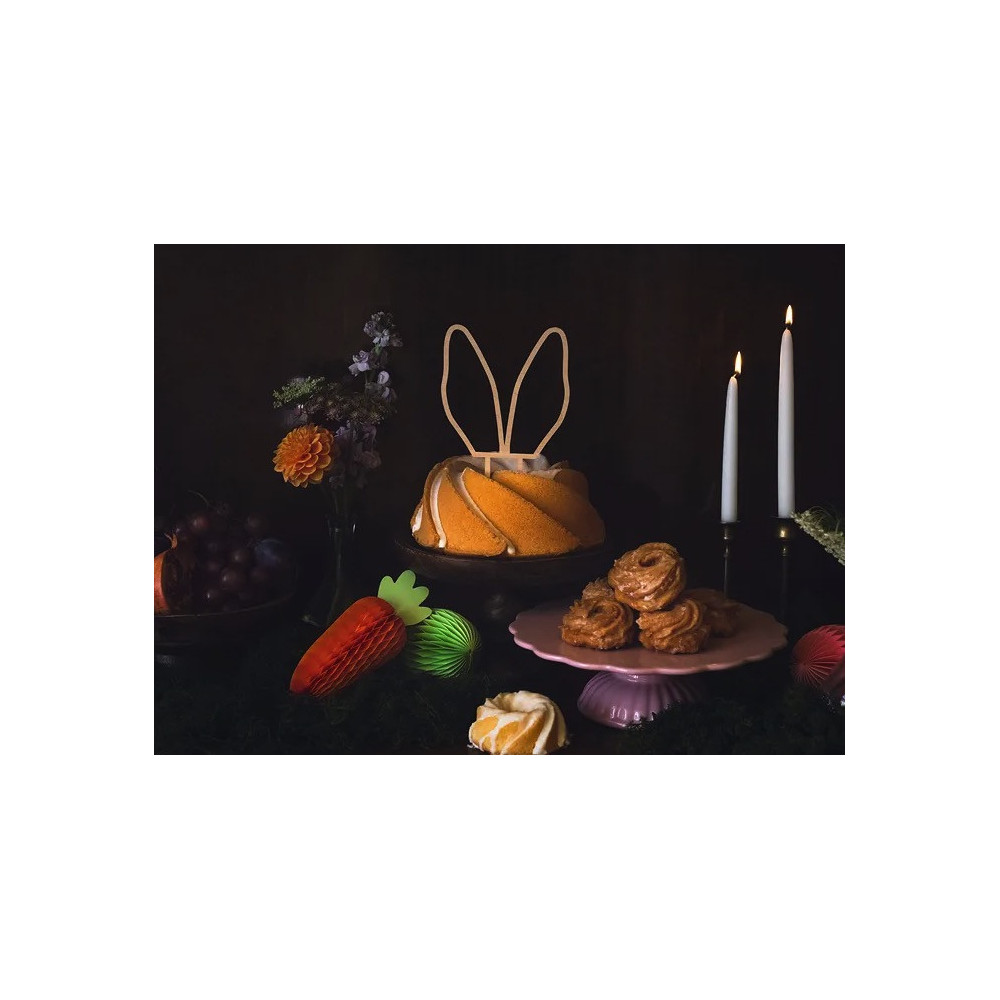 Topper na tort, Uszy Królika - drewniany, 20 cm