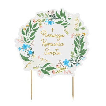 Cake topper, Pierwsza Komunia Święta - 16,7 x 20 cm