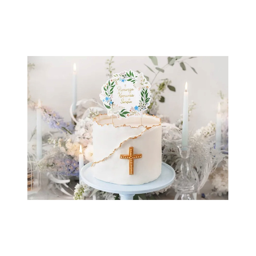 Cake topper, Pierwsza Komunia Święta - 16,7 x 20 cm