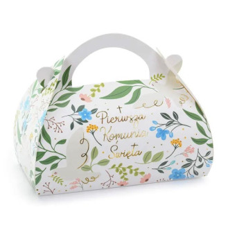 Cake boxes, Pierwsza Komunia Święta - white, 10 pcs.
