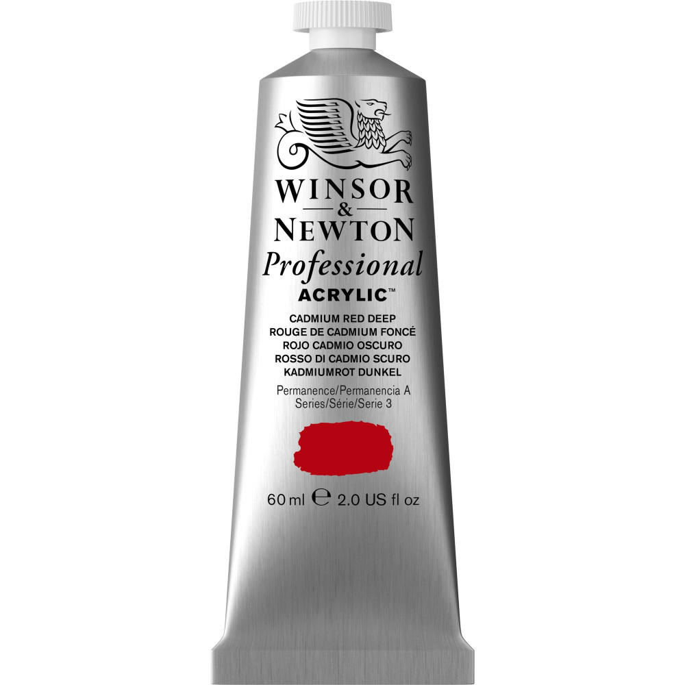 Farba akrylowa Professional Acrylic - Winsor & Newton - Cadmium Red Deep, 60 ml