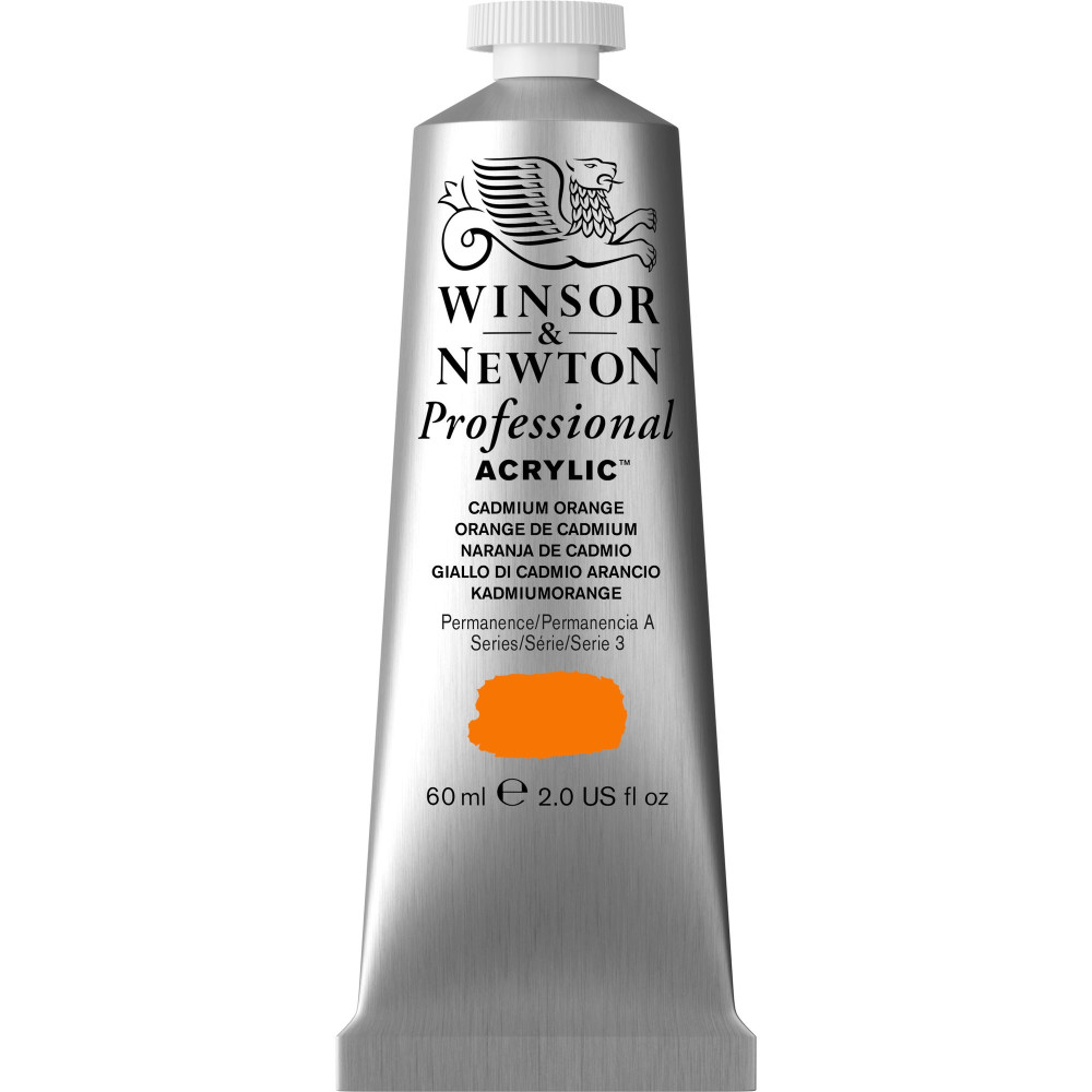 Acrylic paint Professional Acrylic - Winsor & Newton - Cadmium Orange, 60 ml