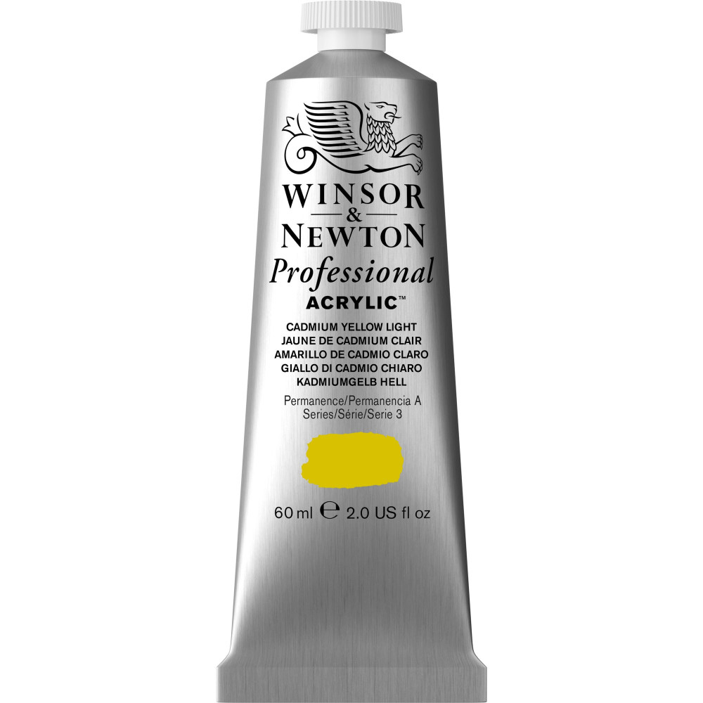 Acrylic paint Professional Acrylic - Winsor & Newton - Cadmium Yellow Light, 60 ml