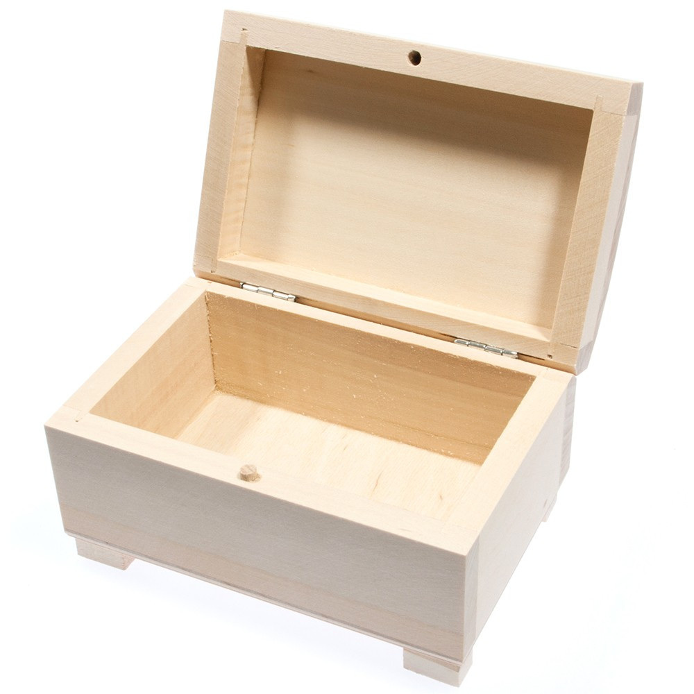 Kuferek drewniany na biżuterię - 12 x 8 x 7 cm