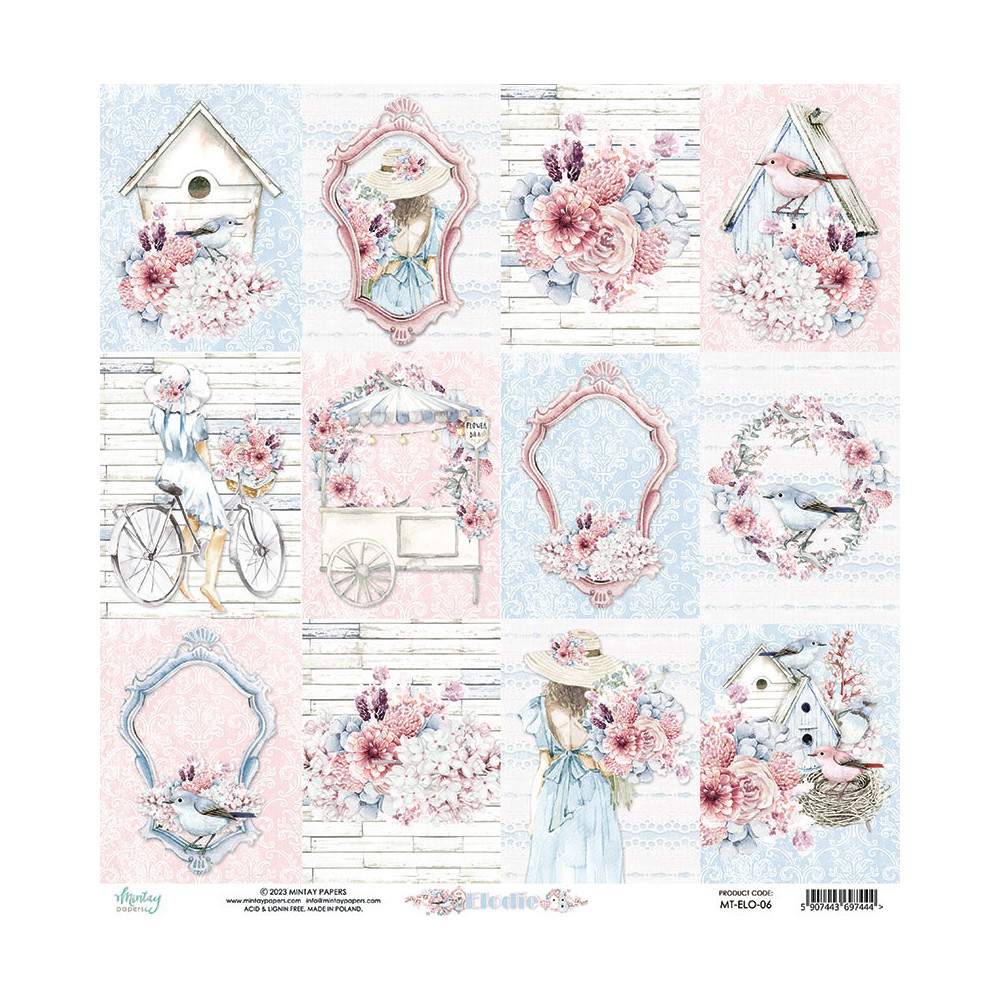 Papier do scrapbookingu 30,5 x 30,5 cm - Mintay - Elodie 06