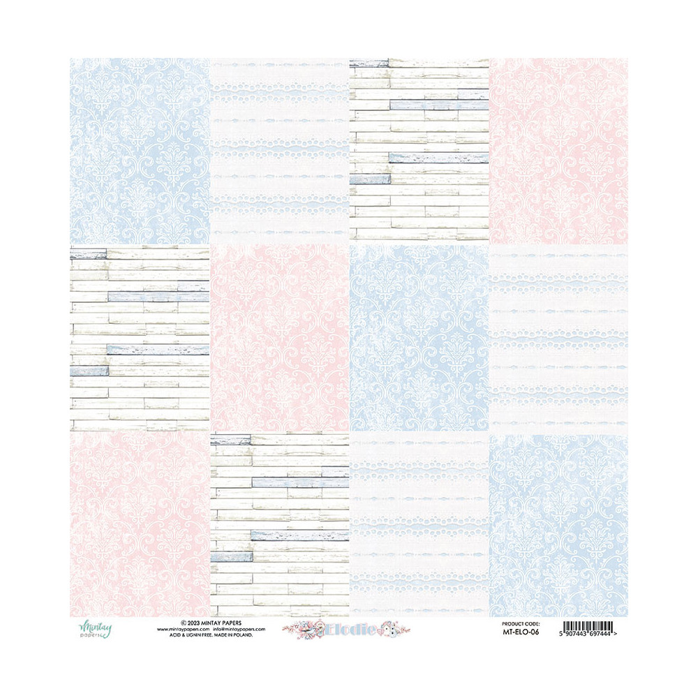 Papier do scrapbookingu 30,5 x 30,5 cm - Mintay - Elodie 06