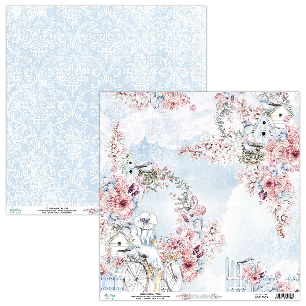 Zestaw papierów do scrapbookingu 30,5 x 30,5 cm - Mintay - Elodie
