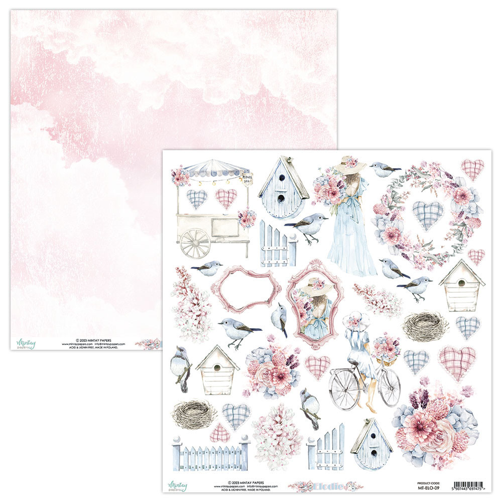 Set of scrapbooking papers 30,5 x 30,5 cm - Mintay - Elodie