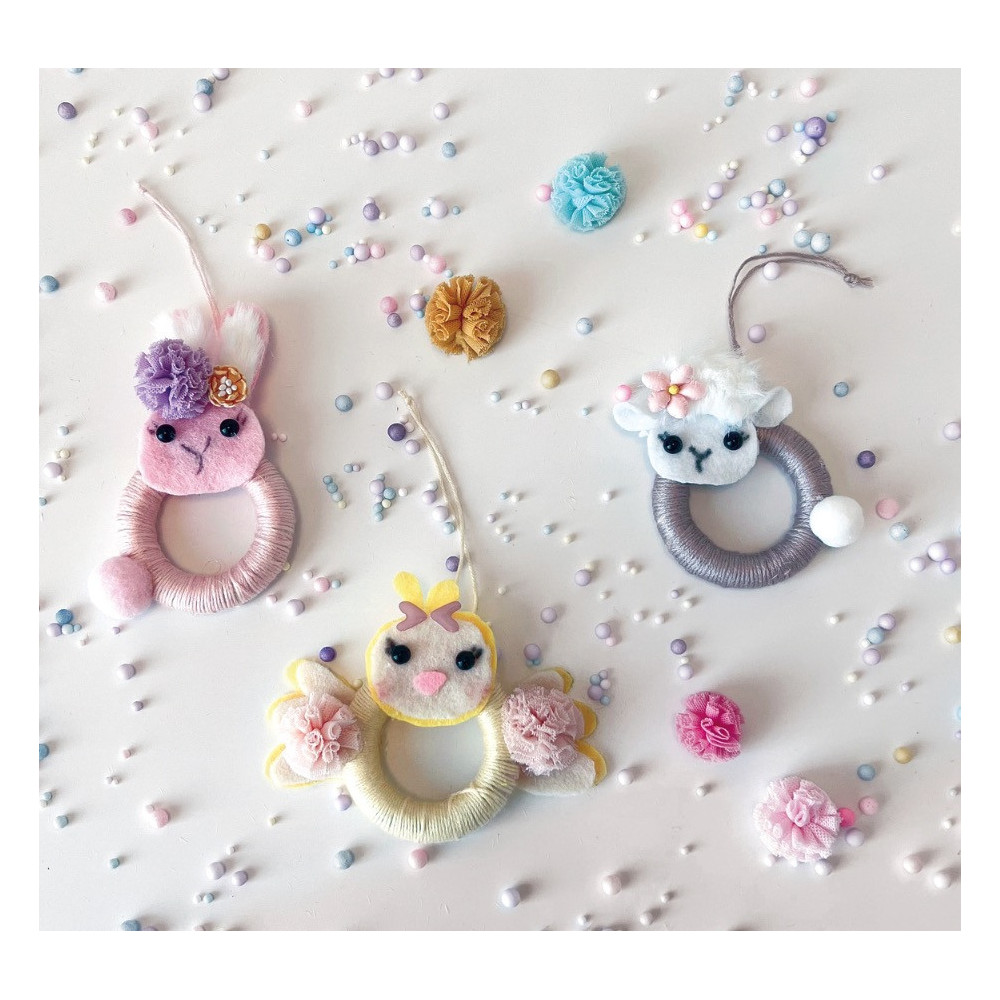 Pompony tiulowe - DpCraft - pastelowe, 2 cm, 20 szt.