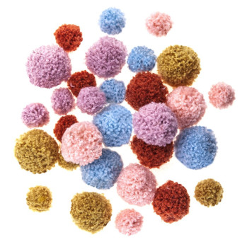 Plush Teddy pompoms - DpCraft - multicolor, 30 pcs.