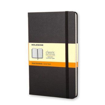 Notatnik w linie A5 - Moleskine - czarny twarda okładka