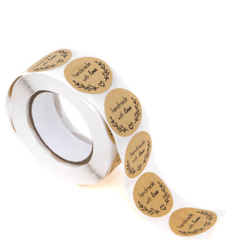 Stickers on a roll, Handmade with love - DpCraft - craft, 500 pcs.