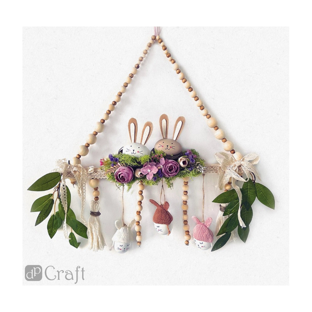 Bunnies eggs - DpCraft - natural, 9 cm, 3 pcs.