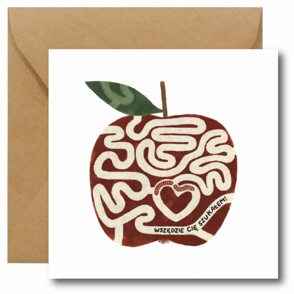 Greeting card - Hi Little - Apple of love, 14,5 x 14,5 cm