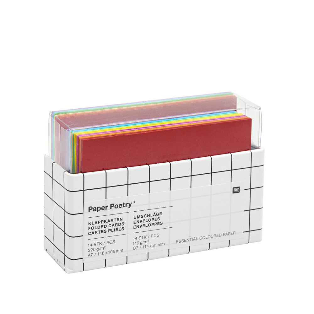 Zestaw kopert i kart Rainbow - Paper Poetry - Classic, C7, 14 szt.