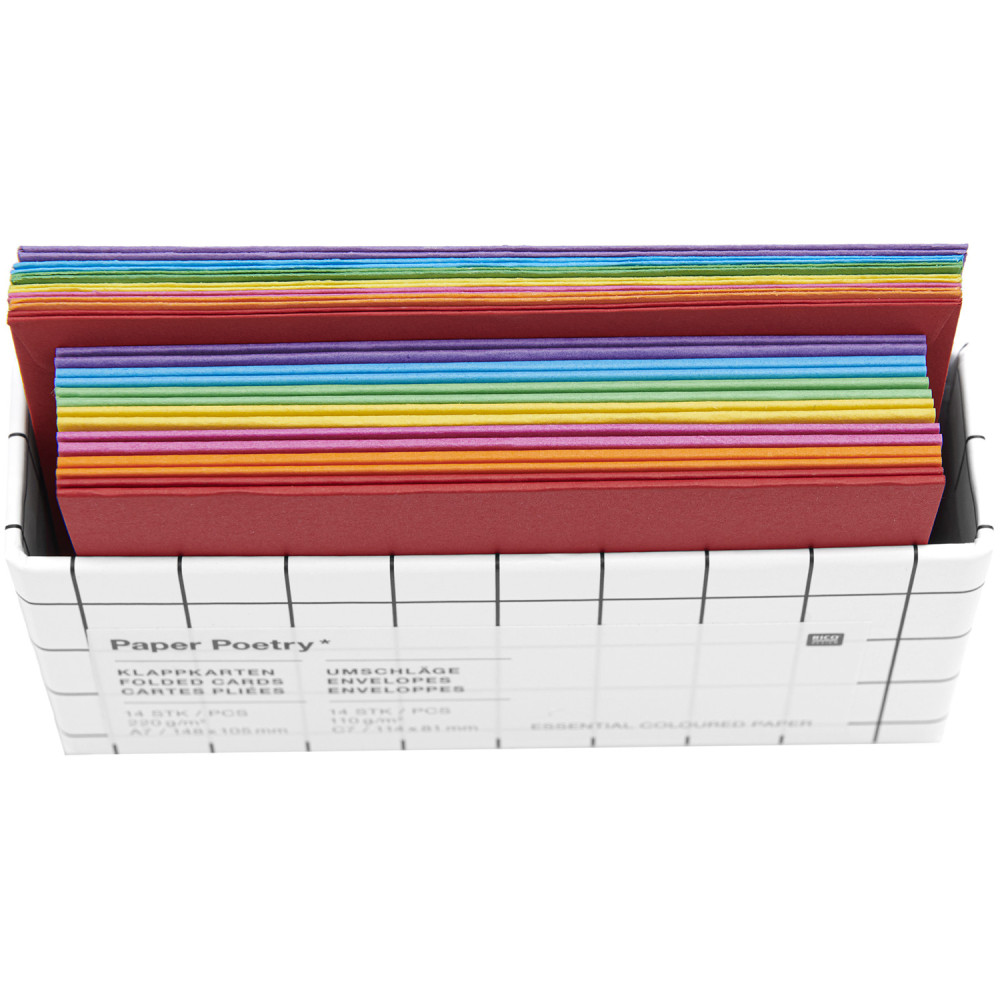 Set of cards and envelopes, Rainbow - Paper Poetry - C7, 14 pcs.