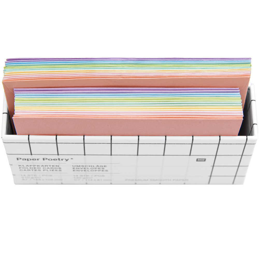 Set of cards and envelopes, Rainbow - Paper Poetry - C7, 14 pcs.