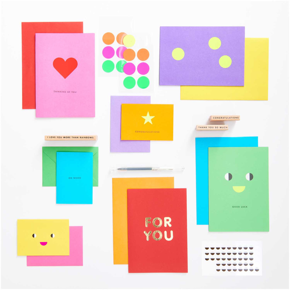 Zestaw kopert i kart Rainbow - Paper Poetry - Classic, B6, 14 szt.