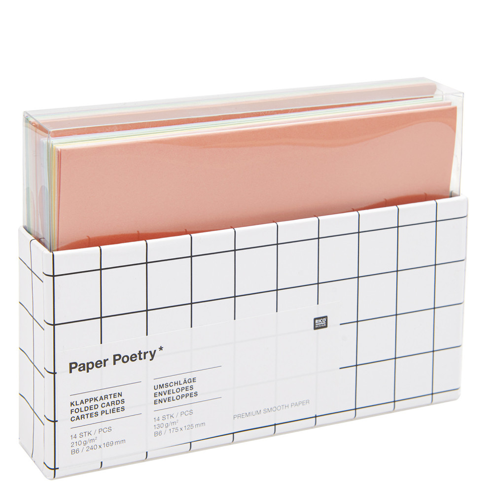 Zestaw kopert i kart Rainbow - Paper Poetry - Pastel, B6, 14 szt.