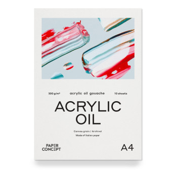 Acrylic Oil paper pad - PaperConcept - canvas grain A4 300 g 10 sheets