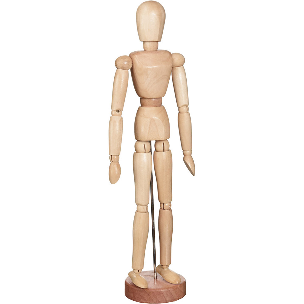 Drewniany manekin do nauki rysunku - Lefranc & Bourgeois - kobieta, 30 cm