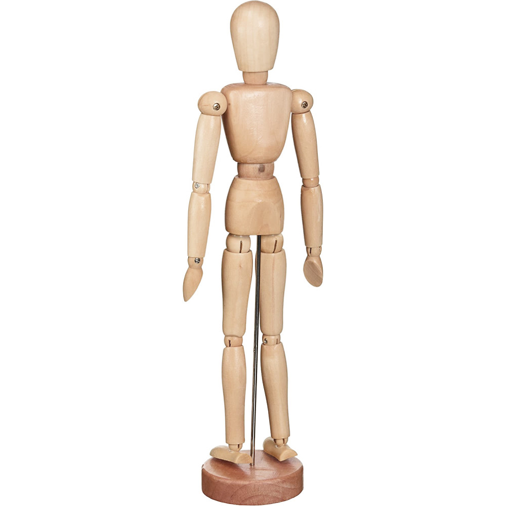 Drewniany manekin do nauki rysunku - Lefranc & Bourgeois - kobieta, 30 cm