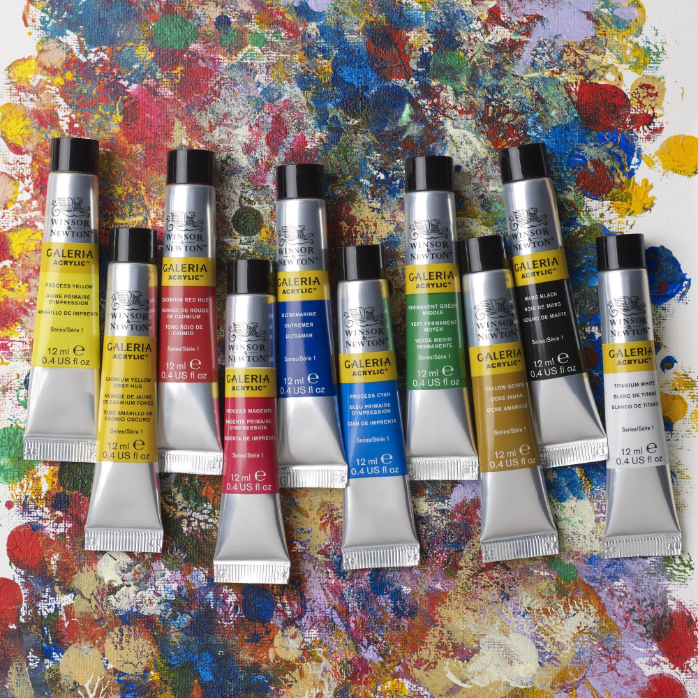Zestaw farb akrylowych Galeria - Winsor & Newton - 12 ml x 10 szt.