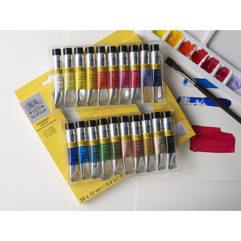 Set of acrylic paints Galeria - Winsor & Newton - 12 ml x 20 pcs.