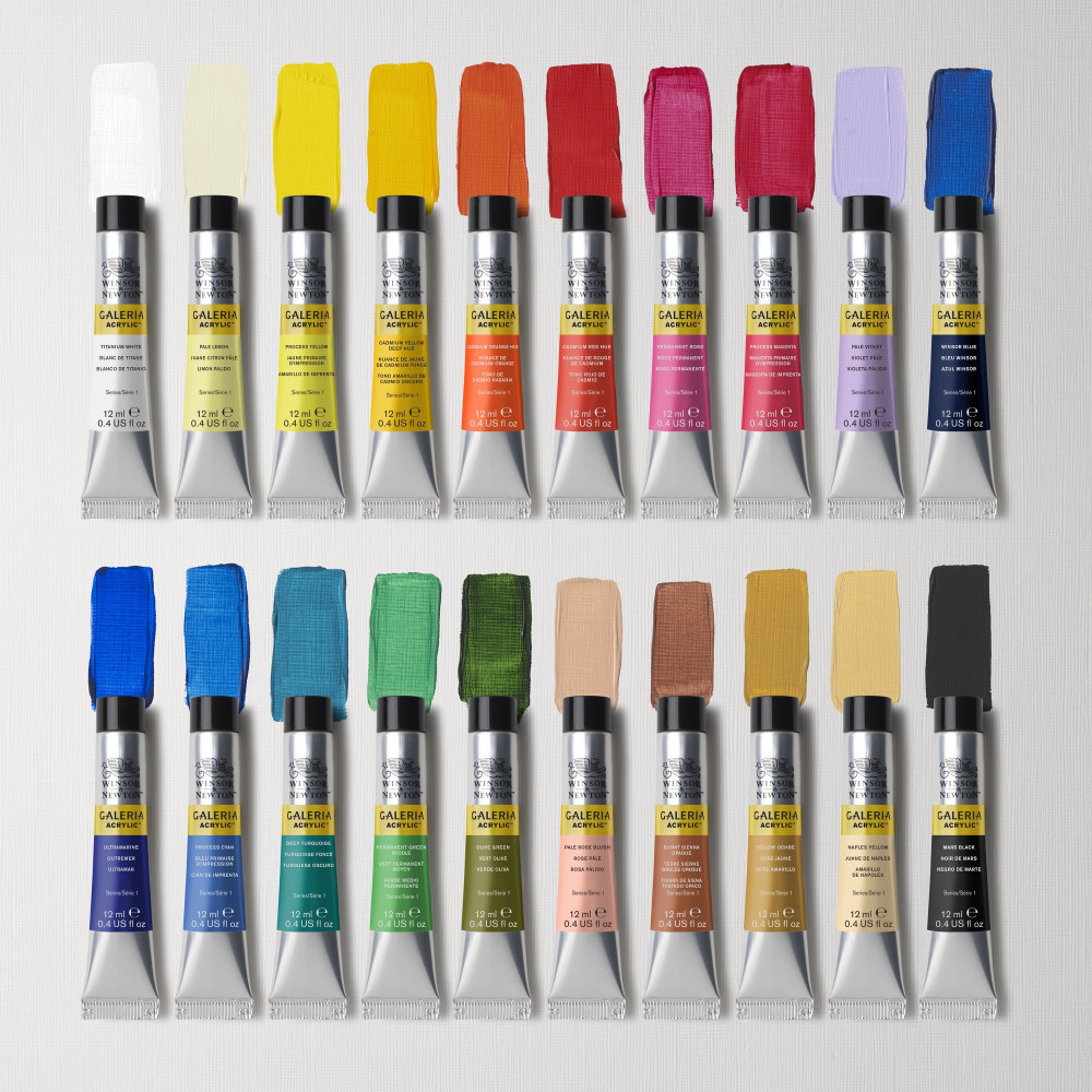 Set of acrylic paints Galeria - Winsor & Newton - 12 ml x 20 pcs.