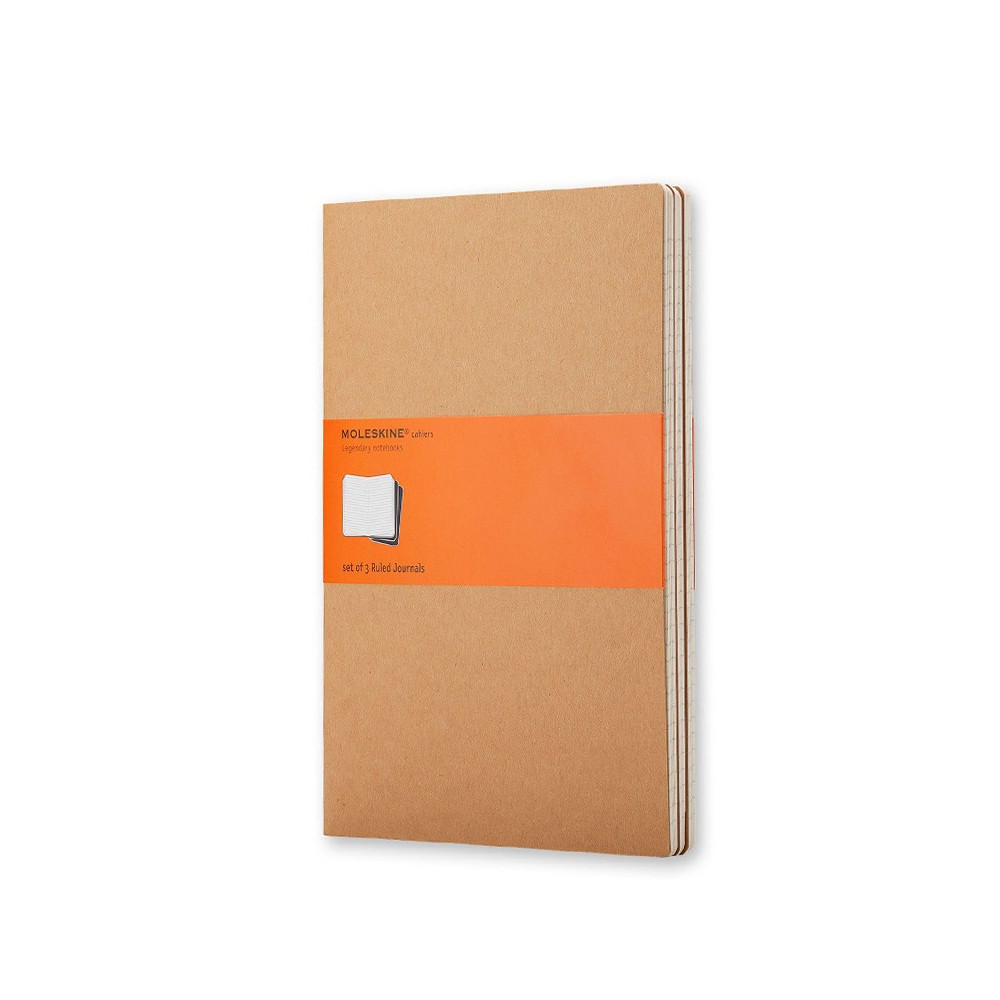 Zestaw notatników w linie A5 - Moleskine - kraft 3 szt.