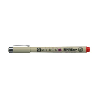 Cienkopis Pigma Micron 08 - Sakura - Red, 0,5 mm