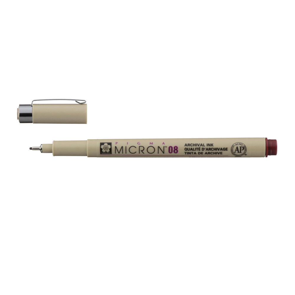 Cienkopis Pigma Micron 08 - Sakura - Burgundy, 0,5 mm