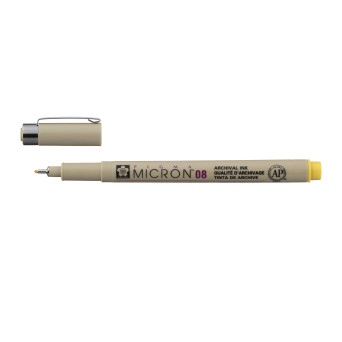 Pigma Micron Fineliner 08 - Sakura - Yellow, 0,5 mm