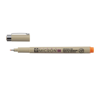 Cienkopis Pigma Micron 08 - Sakura - Orange, 0,5 mm