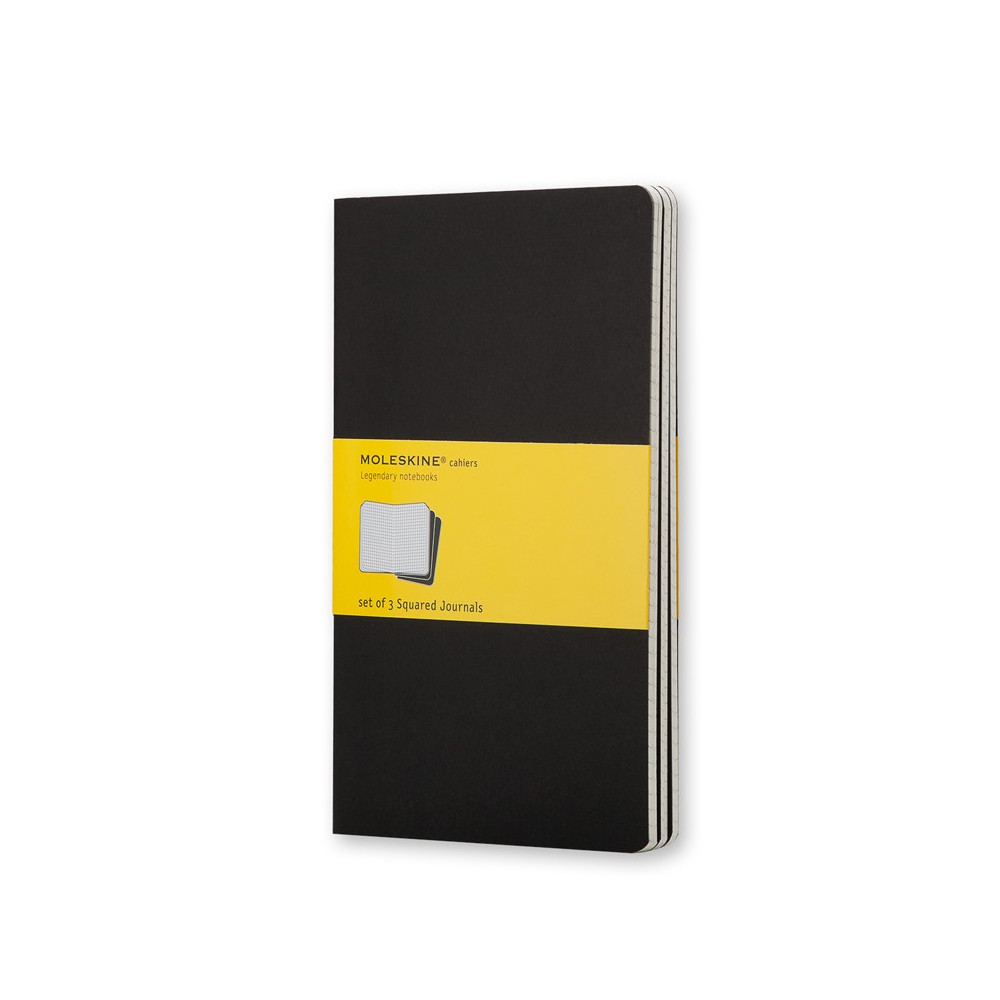 Zestaw notatników w kratkę A5 - Moleskine - czarne 3 szt.